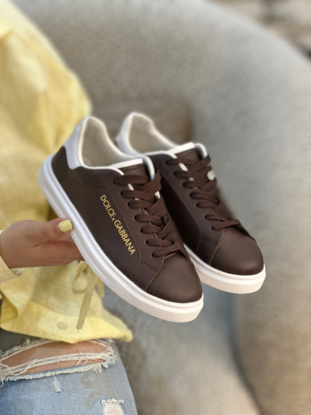 ونس زنانه راحتی بندی طرح Dolce & Gabbana رنگ موکا/کتونی روزمره شیک